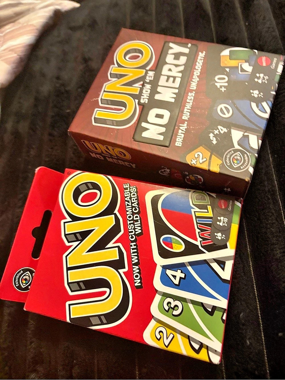 UNO No Mercy and UNO All Wild Card Games 2-Game Set NWT
